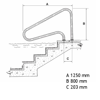 Edelstahl-Haltegriff - Masse